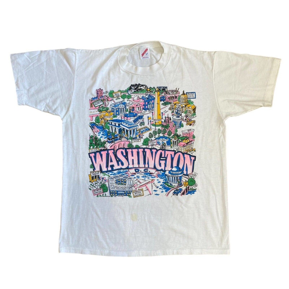Vintage 1992 Washington DC Tee Shirt size L 42-44 Single Stitch Pentagon